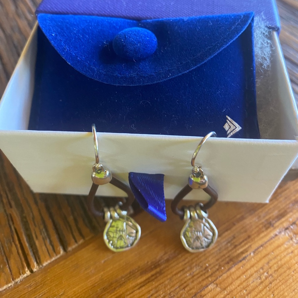 Silpada silver and leather drop earrings